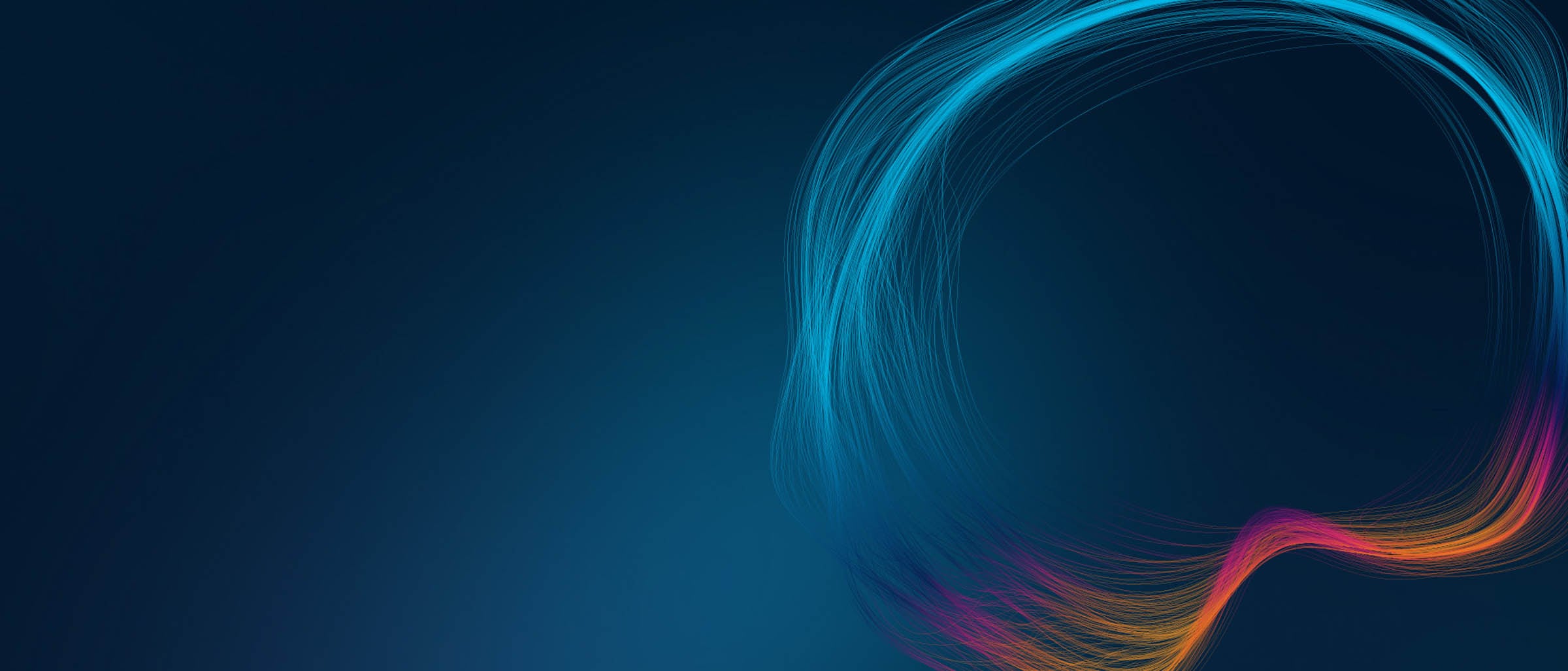 Abstract Colorful Light Swirl on Dark Blue Background