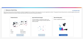 Welcome to Mesh Policy dashboard. Features: onboard devices, import and track changes, and create a policy changeset. 